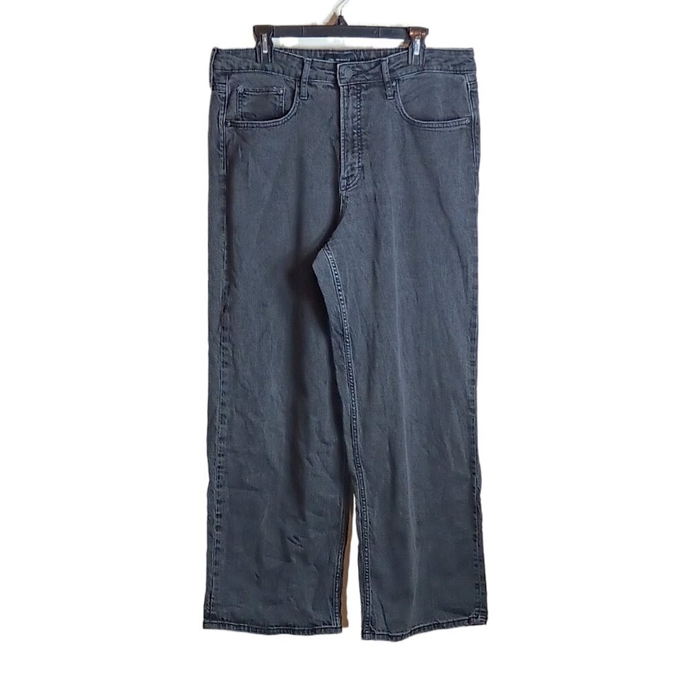 Free Assembly Wide Leg Jeans Womens 16 Black High Rise Straight Denim